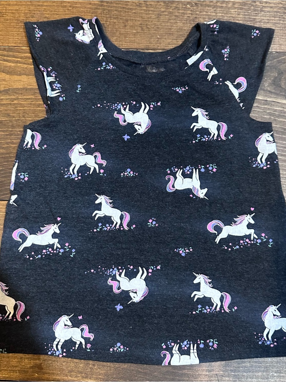 Garanimals Black Tank Top with White & Pink Unicorns